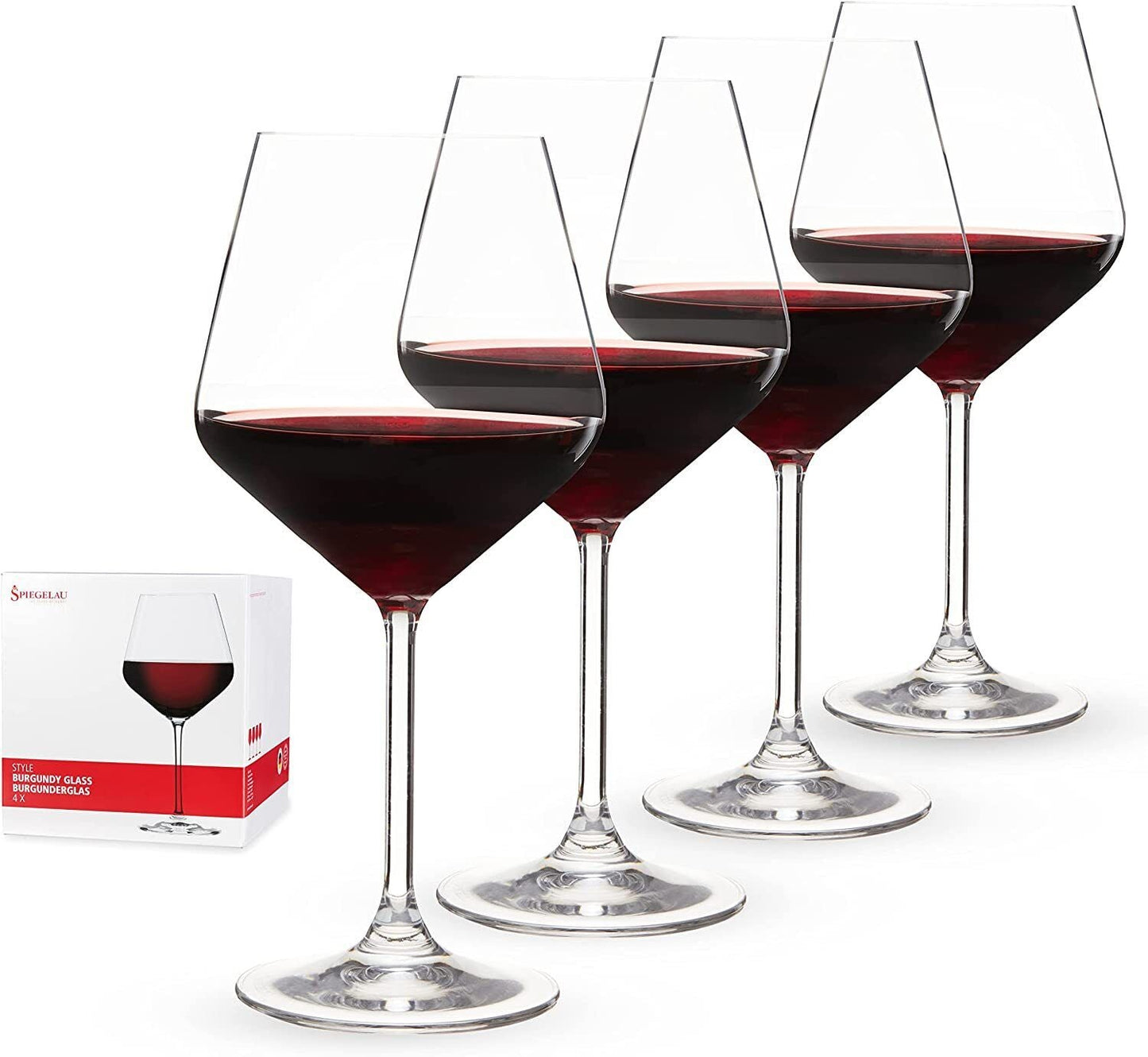 Spiegelau Style Burgundy Wine Glasses Set of 4, 22.6 oz Capacity
